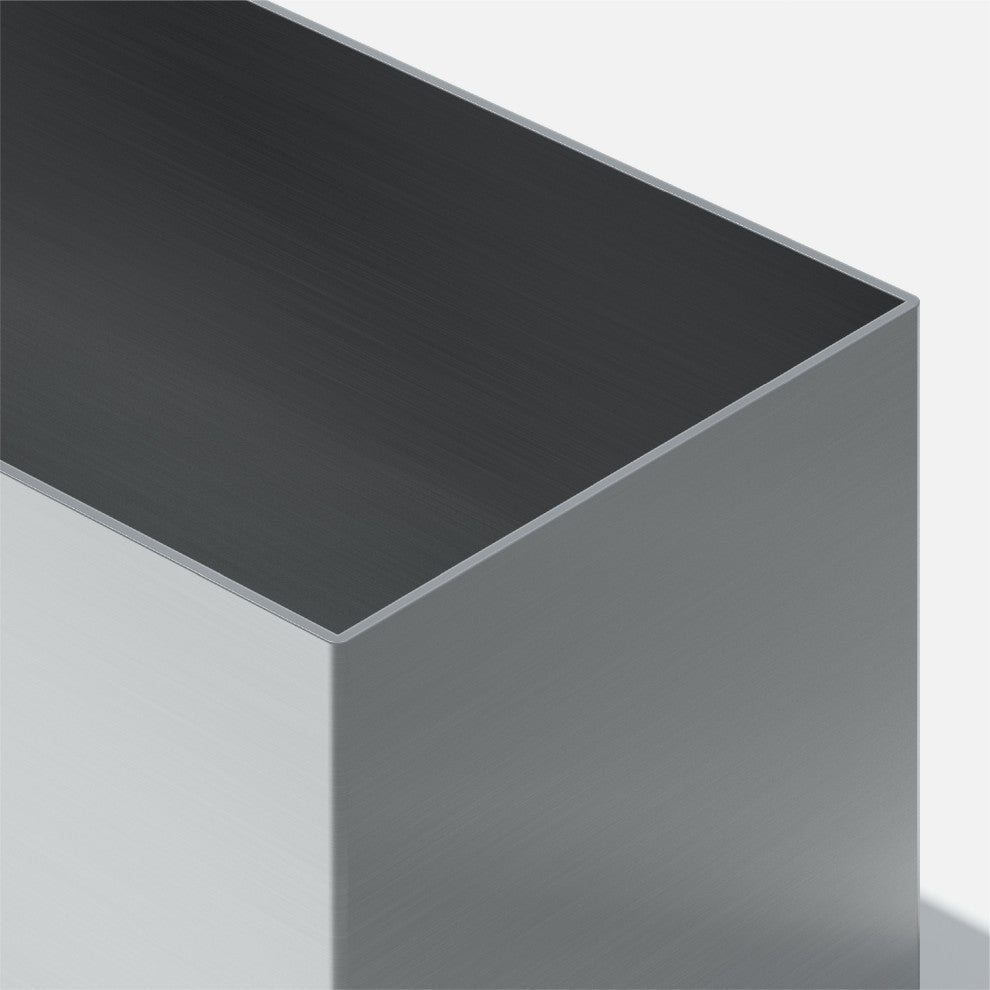 Geo Tall Planter Box, Stainless Steel
