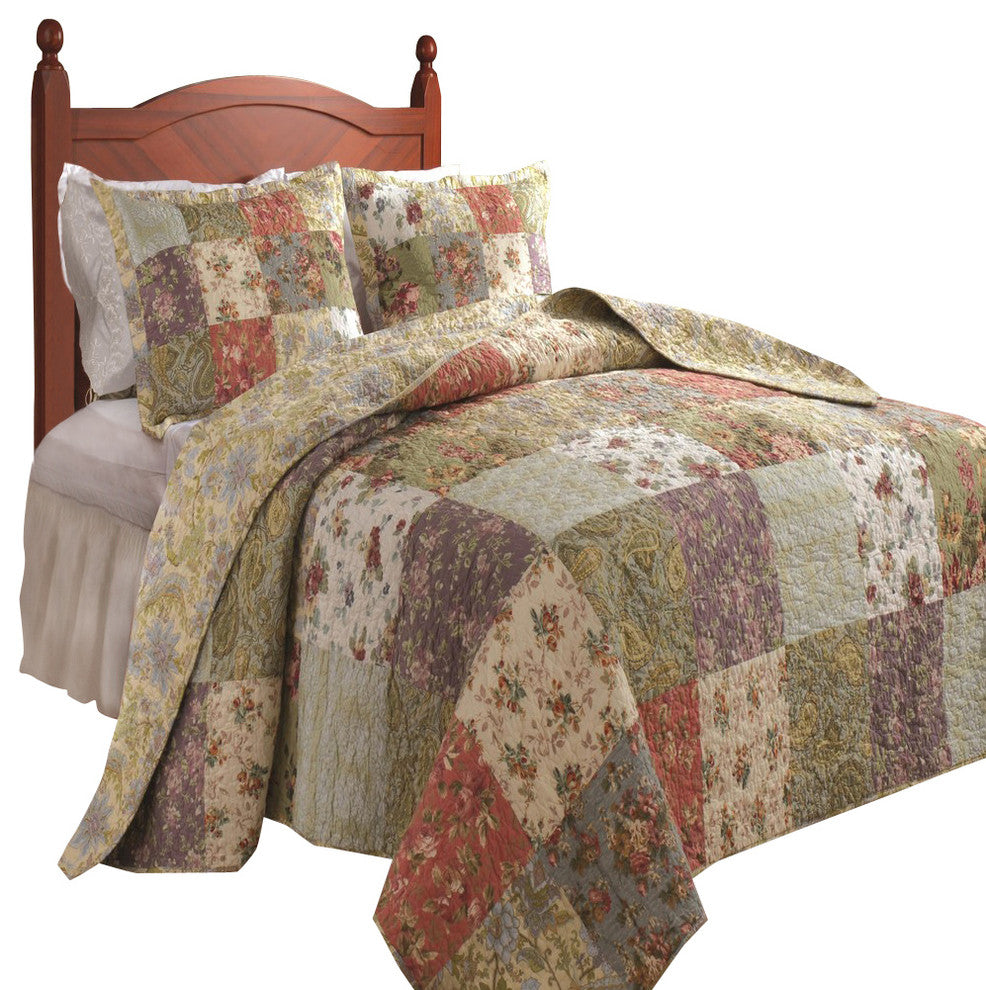 Greenland Home Blooming Prairie Bedspread Set, 3-Piece Queen