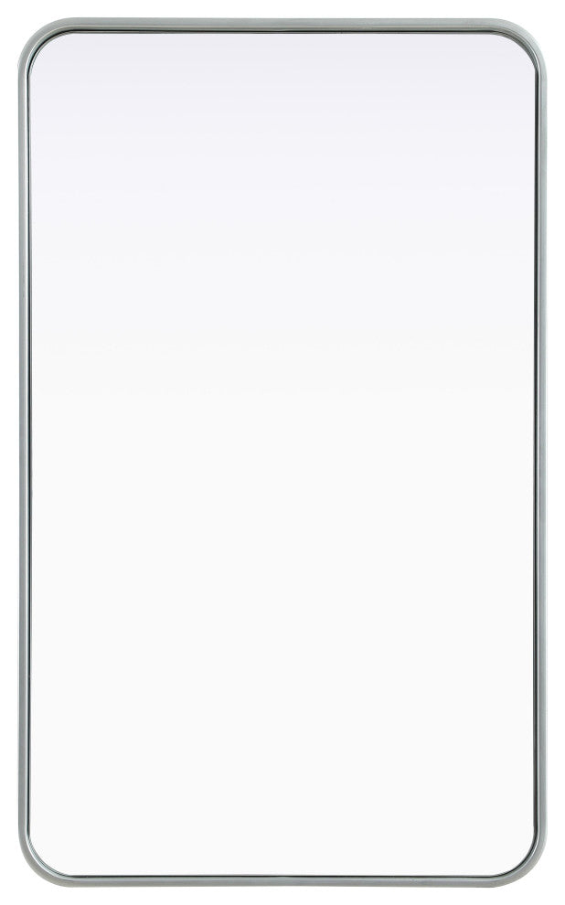 Home Living Contour Metal Rectangle Mirror 22x36, Silver
