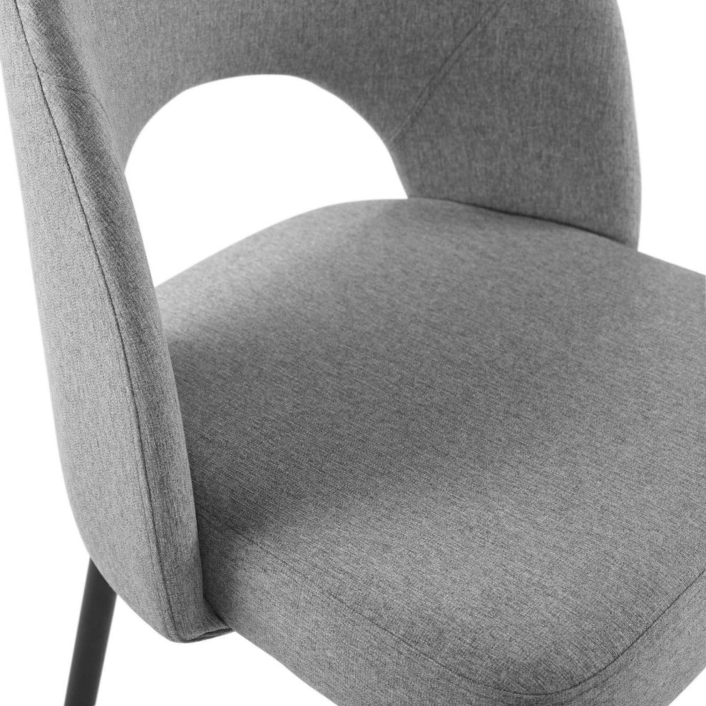 Rouse Dining Side Chair Upholstered Fabric Set of 2-Black Light Gray