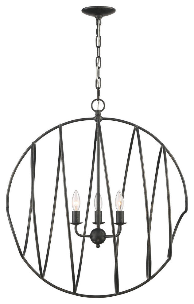 Conduit Large 3-Light Industrial Orb Chandelier