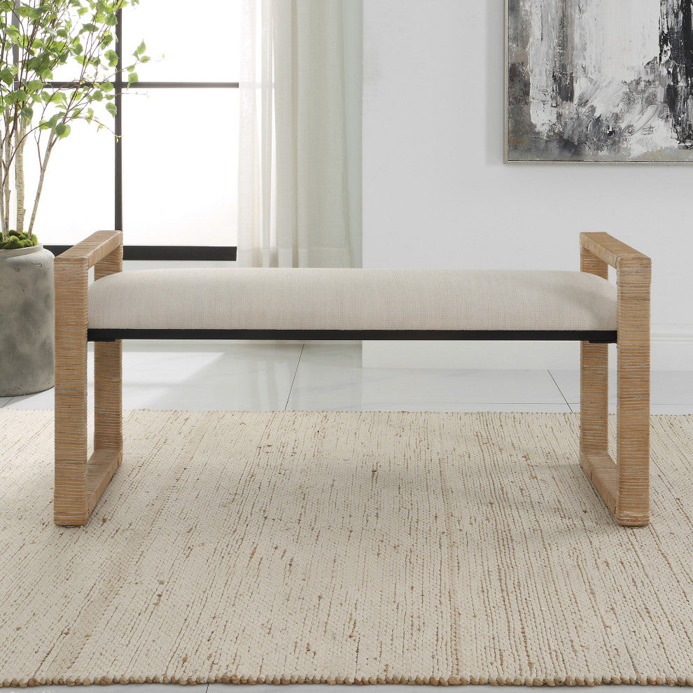 Uttermost Areca Coastal Rattan bench