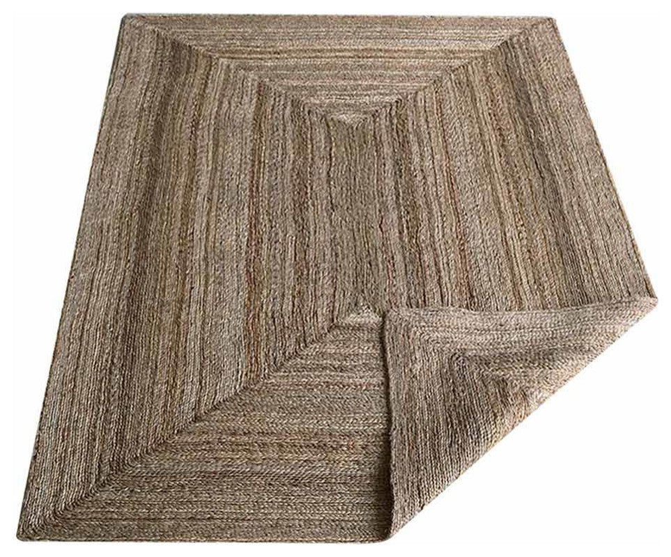 HAND WOVEN JUTE ECO-FRIENDLY SOLID AREA RUGS, Beige, Contemporary,Outdoor Indoor, [Rectangle] 8'x10'