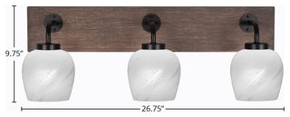 Oxbridge, Bath Bar, Matte Black & Painted Distressed Metal, 6" White Marble