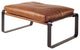 Mod Brown Leather Metal Base Ottoman