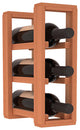 3-Bottle Counter Top/Pantry Wine Rack, Redwood, Unstained