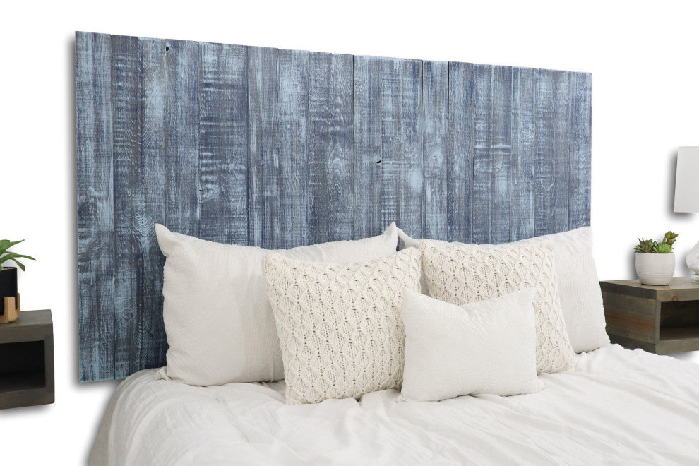 Handcrafted Headboard, Leaner Style, Blue Stonewash, California King