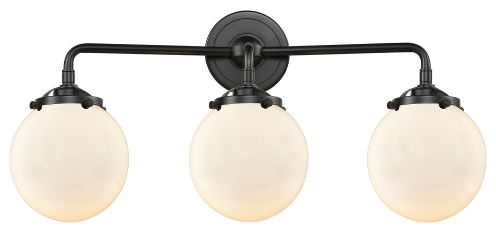 Beacon 3-Light LED Sconce, Oil Rubbed Bronze, Shade: Gloss White