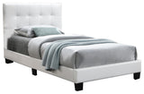 Faux Leather Upholstered Bed, White, Full