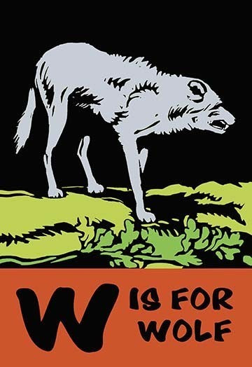 W is for Wolf- Fine Art Giclee Print 24" x 36"