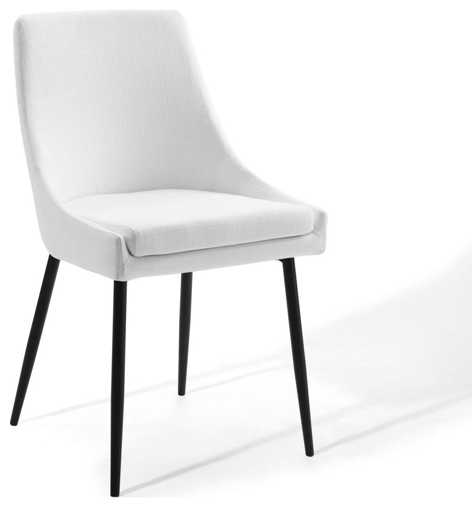 Viscount Upholstered Fabric Dining Chairs - Set of 2 EEI-3809-BLK-WHI