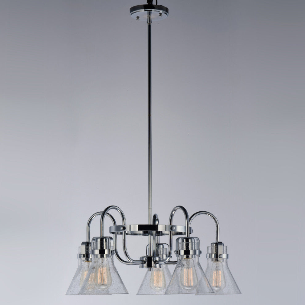 Maxim 26117 Seafarer 5 Light 24" Seedy Glass Chandelier - Oil Rubbed Bronze