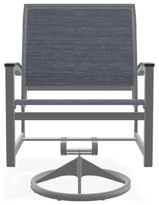 Bazza Sling Outdoor Swivel Rocker, Augustine Denim/Graphite