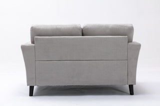 Damian Woven Fabric Loveseat, Light Gray