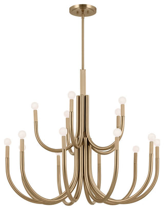 Odensa 15 Light Chandelier 2 Tier Large, Champagne Bronze