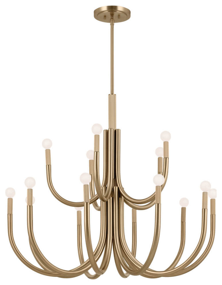 Odensa 15 Light Chandelier 2 Tier Large, Champagne Bronze