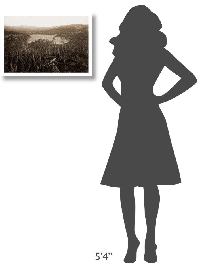 "Dams and Lake, Nevada County, Distant View, about 1871" Paper Art, 24"x17"