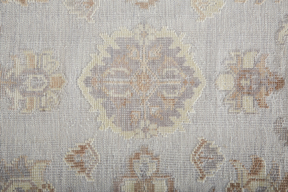 Weave & Wander Tierney Eco Friendly PET Oushak Rug, Vapor Gray/Bone/Tan, 5' X 8'