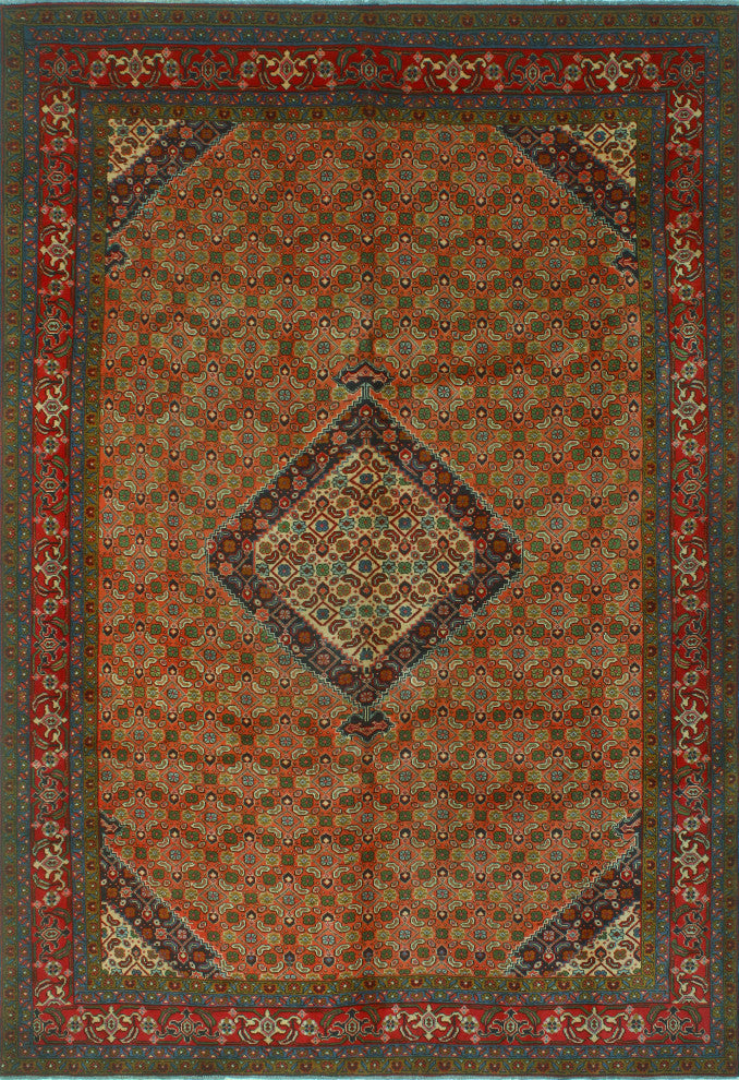 Fine Vintage Distressed Murray Rust/Red Rug, 6'3x9'5