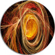Orange Ball Of Yarn, Abstract Digital Art Disc Metal Artwork, 36"