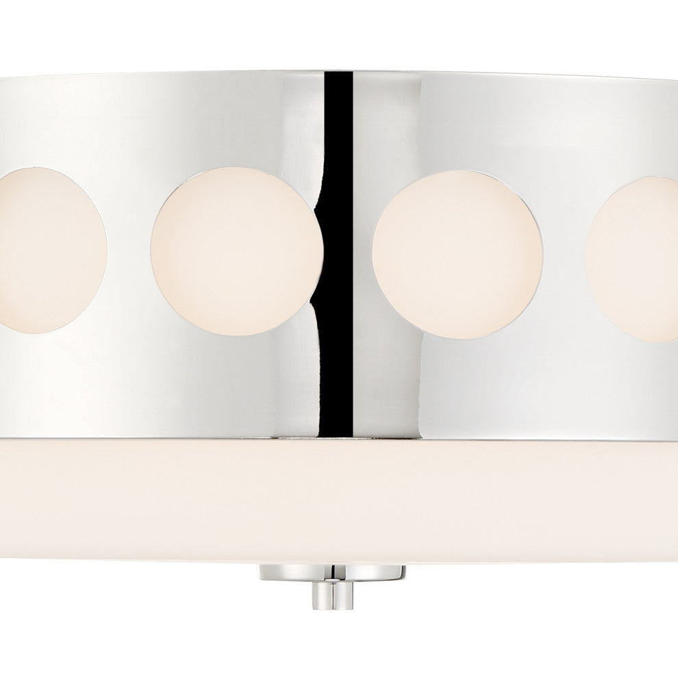 Kirby 2 Light Ceiling Mount, Polished Nickel