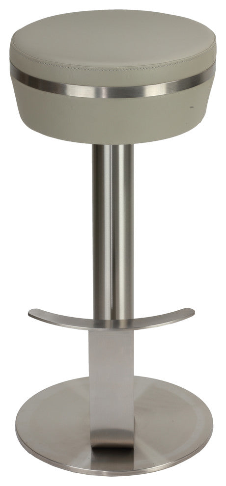 Hera Swivel Counter-height Stool in Heavy Stainless Steel, Light Gray