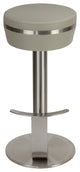Hera Swivel Counter-height Stool in Heavy Stainless Steel, Light Gray