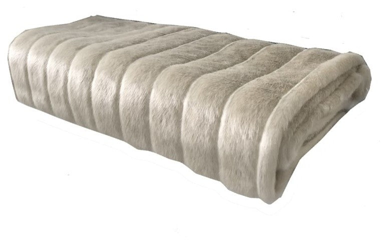 Plutus Fancy Mink Faux Fur Ivory Luxury Throw
