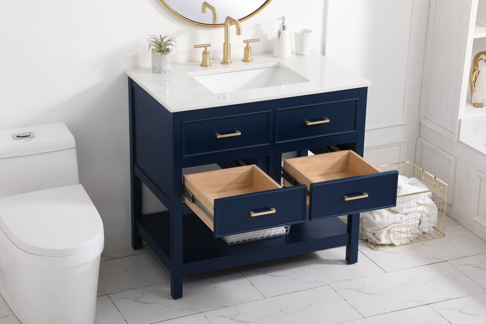 Home Living 36" Single Bathroom Vanity, Blue