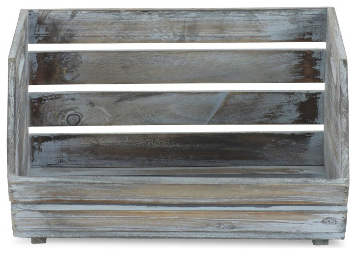 Distressed Gray Wooden Storage Box