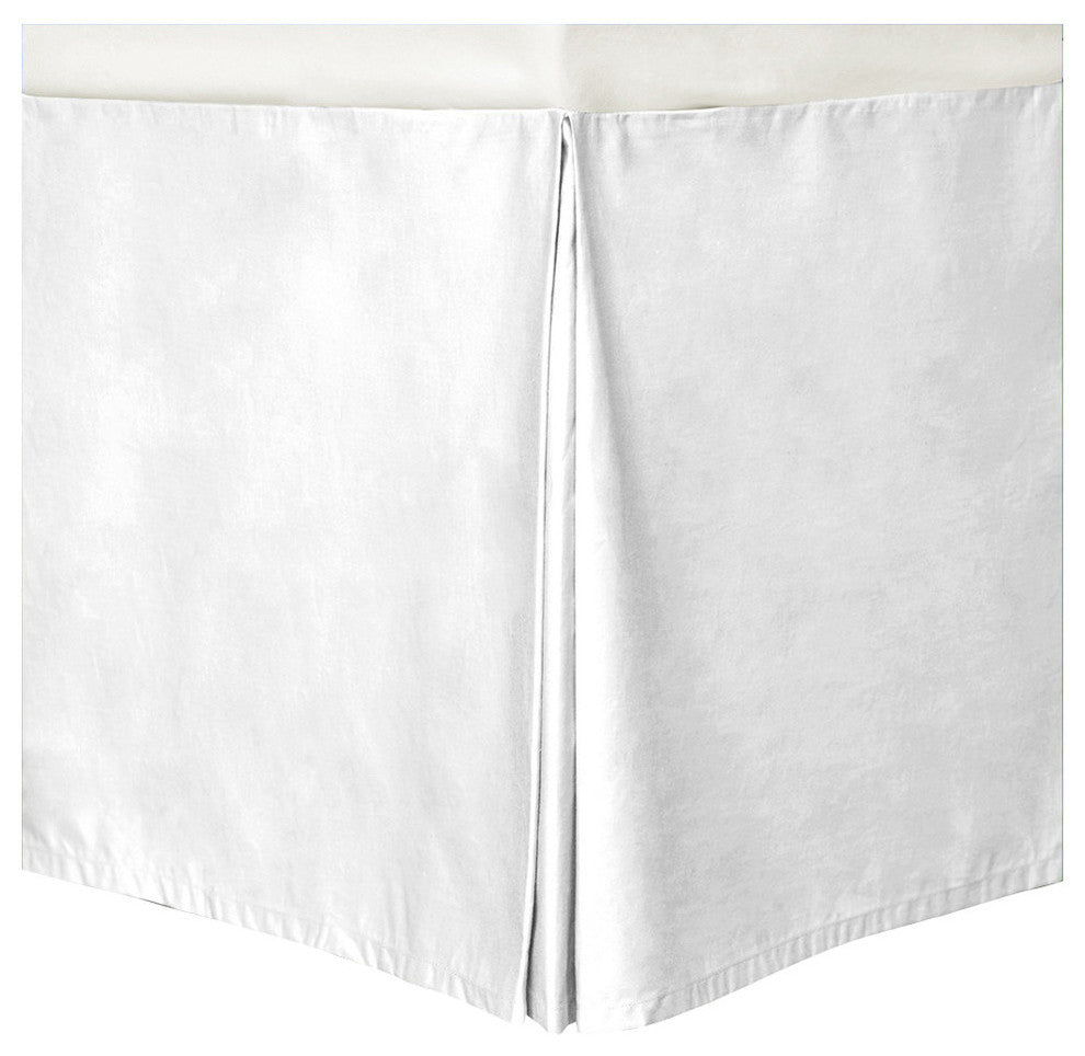 Cottonpure Colors Sustainable Cotton Bed Skirt, White, Queen