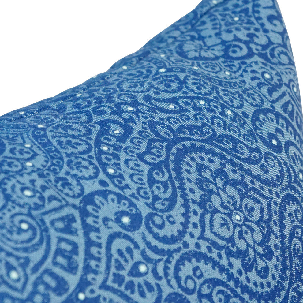 17" Jacquard Throw Pillows With Inserts, Set of 4, Mabul Aegean