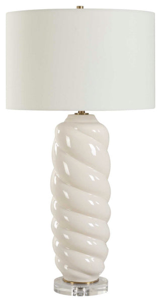 Uttermost Anneli White Swirl Table Lamp