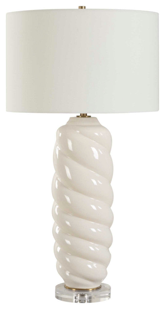 Uttermost Anneli White Swirl Table Lamp