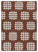 Lima Contemporary Area Rug, Brown and Ivory, 5'x7'