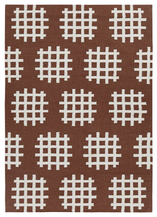 Lima Contemporary Area Rug, Brown and Ivory, 5'x7'