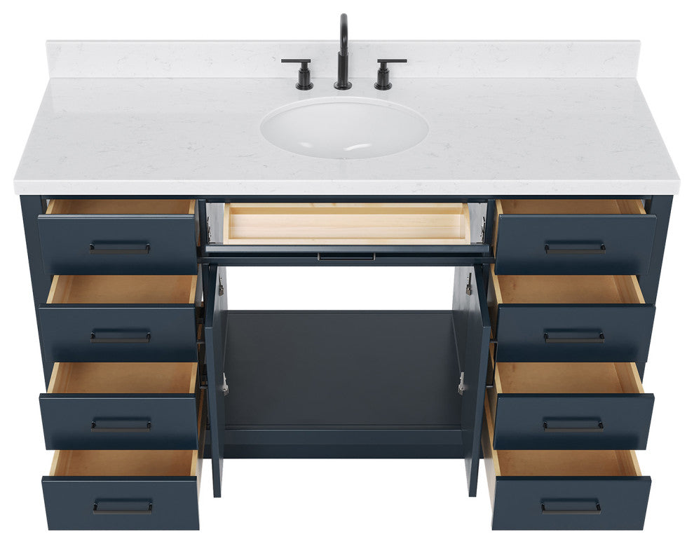 Ariel Hepburn 60"  Single Oval Sink Vanity, Carrara Quartz