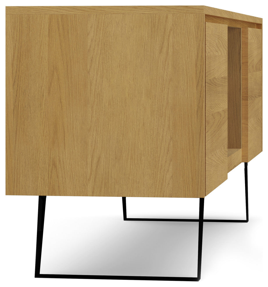 Lowry SOLID ACACIA WOOD TV Media Stand For TVs up to 70 inches, Oak
