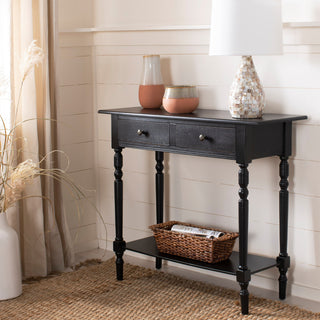 Safavieh Rosemary 2-Drawer Console, Distressed Black