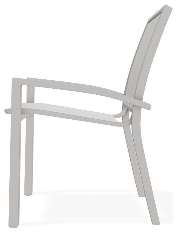 Kendall Sling Stackable Outdoor Dining Chair, Harbor/Warm Gray