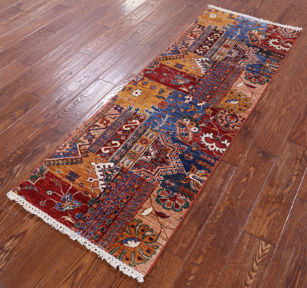 2' 1" X 5' 11" Runner Hand-Knotted Super Kazak Rug - Q12801