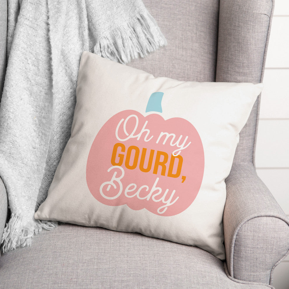 Oh My Gourd, Becky 16x16 Throw Pillow