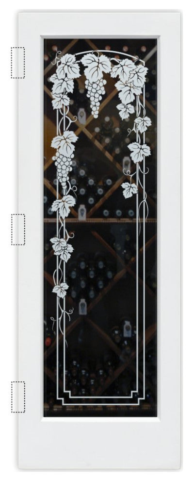 Wine Door - Vineyard Grapes Trellis - Primed - 30" x 84" - Book/Slab Door