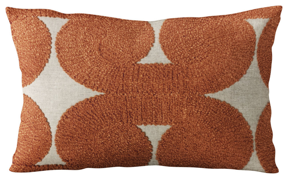 Plutus Red Maze Dot Luxury Throw Pillow, 20"x30"