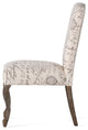 GDF Studio Crown Back French Script Beige Fabric Dining Chairs, Set of 2
