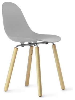 Ta Side Chair/Yi Base Natural Oak/Ocean Blue Seat