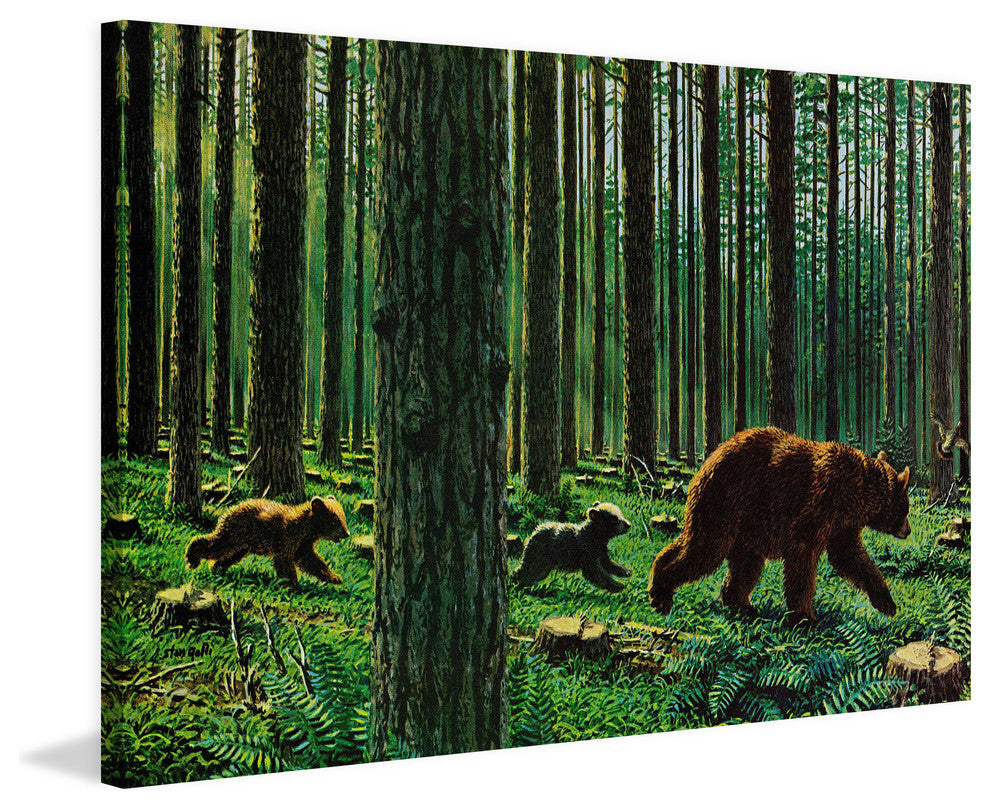 "Bear Walk" Painting Print on Wrapped Canvas