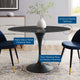 Dining Table, Oval, Artificial Marble, Metal, Black, Modern, Bistro Restaurant
