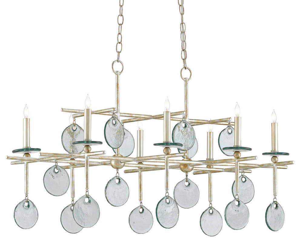 Sethos 8 Light Chandelier, Silver Granello