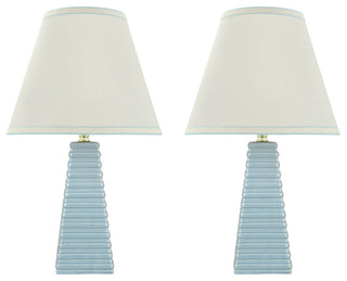 Aspen Creative 40209-22, Two Pack, 18-1/2" High Ceramic Table Lamp, Off White